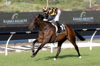 Probabeel (NZ) (Savabeel) claims the $1m Karaka Million 2YO. Photo: Trish Dunell